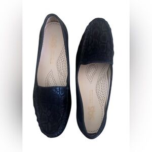 SAS Black Leather snake print Loafers Comfortable Flats